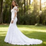 By Queen Νυφικό Με Δαντέλα Και Μακριά Μανίκια Elegant Bridal Gown - Image 15