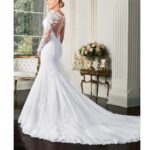 By Queen Νυφικό Με Δαντέλα Και Μακριά Μανίκια Elegant Bridal Gown - Image 4