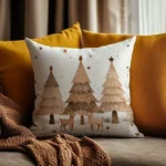 By Queen Limited Festive Edition Μαξιλαροθήκη “Scandinavian Serene Christmas” Με Τάρανδους Και Πεύκα 45x45εκ.