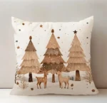 By Queen Limited Festive Edition Μαξιλαροθήκη “Scandinavian Serene Christmas” Με Τάρανδους Και Πεύκα 45x45εκ. - Image 9