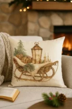 By Queen Limited Festive Edition Μαξιλαροθήκη Serene Christmas Glow Με Vintage Έλκηθρο 45x45εκ. - Image 4