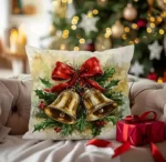 By Queen Limited Festive Edition Μαξιλαροθήκη Golden Bells Με Κόκκινη Κορδέλα - Image 7