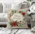 By Queen Limited Festive Edition Μαξιλαροθήκη Merry Wreath Με Αλεξανδρινά Και Κουκουνάρια 45x45εκ. - Image 6