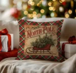 By Queen Limited Festive Edition Μαξιλαροθήκη North Pole Με Vintage Έλκηθρο 45x45εκ.