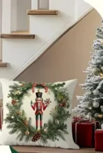 By Queen Limited Festive Edition Μαξιλαροθήκη Nutcracker Wreath Mε Πεύκα Και Κουκουνάρια 45x45εκ. - Image 4