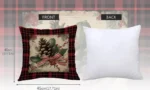 By Queen Limited Festive Edition Μαξιλαροθήκη Plaid Pinecone Και Ριγέ Κορδέλα - Image 8