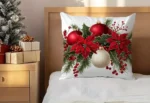 By Queen Limited Festive Edition Μαξιλαροθήκη με Αλεξανδρινά, Γκι Kαι Χρυσές Μπάλες 45x45εκ. - Image 7