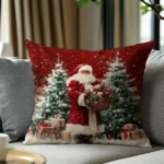 By Queen Limited Festive Edition Μαξιλαροθήκη Με Άγιο Βασίλη και Δώρα 45x45εκ.