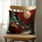 By Queen Limited Festive Edition Μαξιλαροθήκη Με Άγιο Βασίλη & Έλκηθρο 45x45εκ.