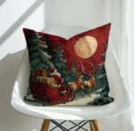 By Queen Limited Festive Edition Μαξιλαροθήκη Με Άγιο Βασίλη & Έλκηθρο 45x45εκ. - Image 4