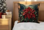 By Queen Limited Festive Edition Μαξιλαροθήκη Peach Skin Velvet Mε Σχέδιο Ποϊνσέτια 45x45εκ. - Image 8