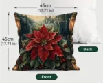 By Queen Limited Festive Edition Μαξιλαροθήκη Peach Skin Velvet Mε Σχέδιο Ποϊνσέτια 45x45εκ. - Image 9