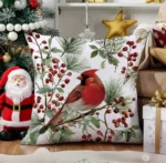 By Queen Limited Festive Edition Μαξιλαροθήκη Με Καρδινάλιο Και Κλαδιά Πεύκου 45x45εκ. - Image 4