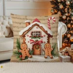 By Queen Limited Festive Edition Μαξιλαροθήκη Gingerbread House Και Μουσικό Φόντο 45x45εκ.
