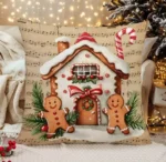 By Queen Limited Festive Edition Μαξιλαροθήκη Gingerbread House Και Μουσικό Φόντο 45x45εκ. - Image 5