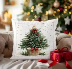 By Queen Limited Festive Edition Μαξιλαροθήκη Tree Με Κόκκινες Μπάλες Και Χρυσό Αστέρι 45x45εκ. - Image 4