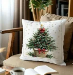 By Queen Limited Festive Edition Μαξιλαροθήκη Tree Με Κόκκινες Μπάλες Και Χρυσό Αστέρι 45x45εκ. - Image 7