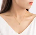 By Queen Luxury Jewelry Χρυσό Κολιέ 14K Με Μοϊσανίτη Brilliant Round - Image 9