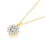 By Queen Luxury Jewelry Χρυσό Κολιέ 18Κ Με Μοϊσανίτη Σε Σχέδιο Λουλουδιού - Image 6