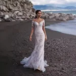 By Queen Νυφικό Mermaid Με Ολοκέντητη Δαντέλα Και Μακριά Μανίκια - Image 2