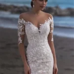 By Queen Νυφικό Mermaid Με Ολοκέντητη Δαντέλα Και Μακριά Μανίκια