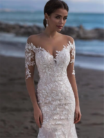 By Queen Νυφικό Mermaid Με Ολοκέντητη Δαντέλα Και Μακριά Μανίκια