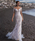 By Queen Νυφικό Mermaid Με Ολοκέντητη Δαντέλα Και Μακριά Μανίκια - Image 4
