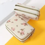 By Queen Elegant Γυναικείο Πορτοφόλι Floral Mini Wallet Με Διπλό Φερμουάρ - Image 11