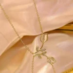 By Queen Ασημένιο Gold Plated Κολιέ Τουλίπα Mε Ζιργκόν - Image 13