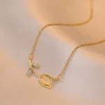 By Queen Ασημένιο Gold Plated Κολιέ Τουλίπα Mε Ζιργκόν - Image 19