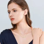 By Queen Ασημένιο Gold Plated Κολιέ Τουλίπα Mε Ζιργκόν - Image 4