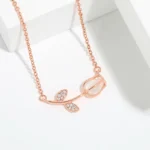 By Queen Ασημένιο Rose Gold Plated Κολιέ Τουλίπα Mε Ζιργκόν