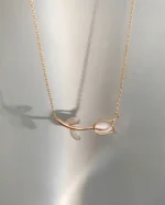 By Queen Ασημένιο Rose Gold Plated Κολιέ Τουλίπα Mε Ζιργκόν - Image 21