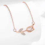 By Queen Ασημένιο Rose Gold Plated Κολιέ Τουλίπα Mε Ζιργκόν - Image 5