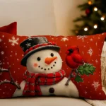 By Queen Limited Festive Edition Μαξιλαροθήκη Χιονάνθρωπος & Καρδινάλιος 50×30 εκ.
