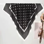 By Queen Retro Chic Elegance Σατέν Μαντήλι με Polka Dots