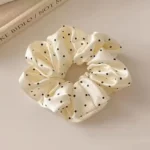 By Queen Scrunchie Satin Πουά Με Μαύρη Βάση Και Εκρού (Τυχαίο Χρώμα Επιλογής) - Image 11