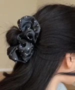 By Queen Scrunchie Satin Πουά Με Μαύρη Βάση Και Εκρού (Τυχαίο Χρώμα Επιλογής) - Image 16