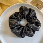 By Queen Scrunchie Satin Πουά Με Μαύρη Βάση Και Εκρού (Τυχαίο Χρώμα Επιλογής) - Image 6