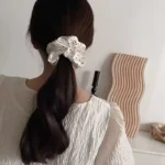By Queen Scrunchie Satin Πουά Με Μαύρη Βάση Και Εκρού (Τυχαίο Χρώμα Επιλογής) - Image 8