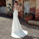 By Queen Λευκό Νυφικό Φόρεμα Με Δαντέλα Και Elegant Γραμμή - Image 5