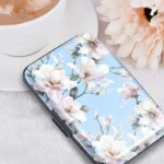 By Queen Κομψό Πορτοφόλι Καρτών Με Φερμουάρ Floral Card Holder Magnolia