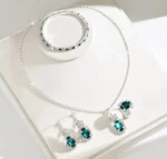 By Queen Σετ Κοσμημάτων Crystal Με Brilliant Cut Σε Πράσινο Χρώμα - Image 3