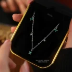ByQueen | Κολιέ Emerald Drops από ασήμι 925 με πράσινα ζιργκόν