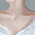 By Queen Ασημένιο Κολιέ 925 Crystal Circle με Λευκά Ζιργκόν - Image 4
