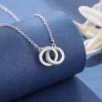 Λεπτομέρεια κολιέ Eternal Circles από ασήμι 925 με ζιργκόν