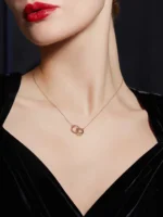 By Queen Ασημένιο Κολιέ 925 Eternal Love Rose Gold με Λευκά Ζιργκόν - Image 2