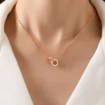 By Queen Ασημένιο Κολιέ 925 Eternal Love Rose Gold με Λευκά Ζιργκόν - Image 4